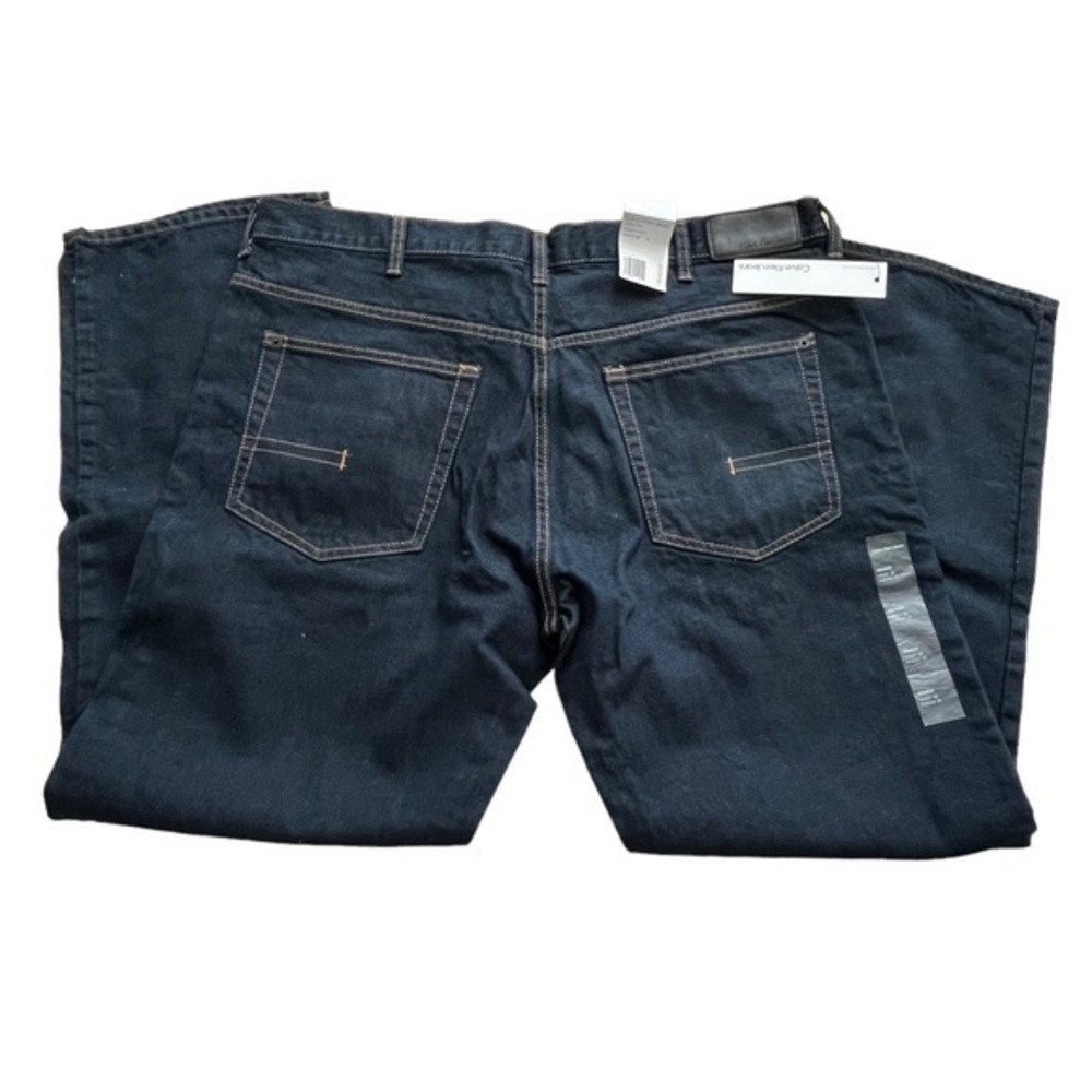 Calvin Klein Dark Wash Straight Cut Jeans NWT 38x30 - Picture 2 of 9